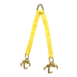 Adjustable V-strap with chain and hook clusters. V, vstrap, hooks, grade 70  ba products b/